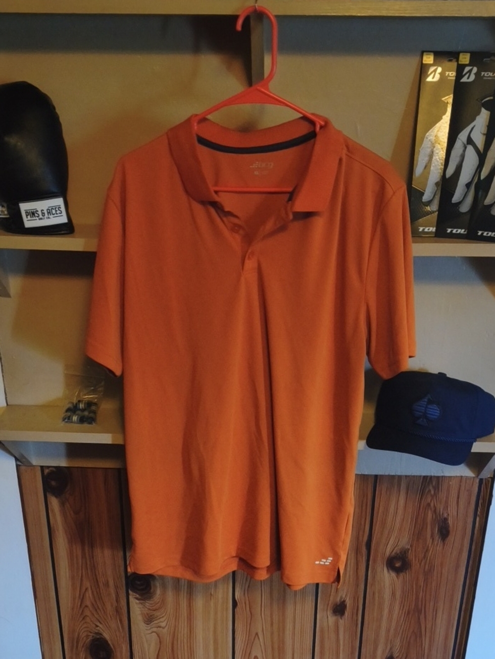 bcg Men's Orange Short-Sleeve Polo